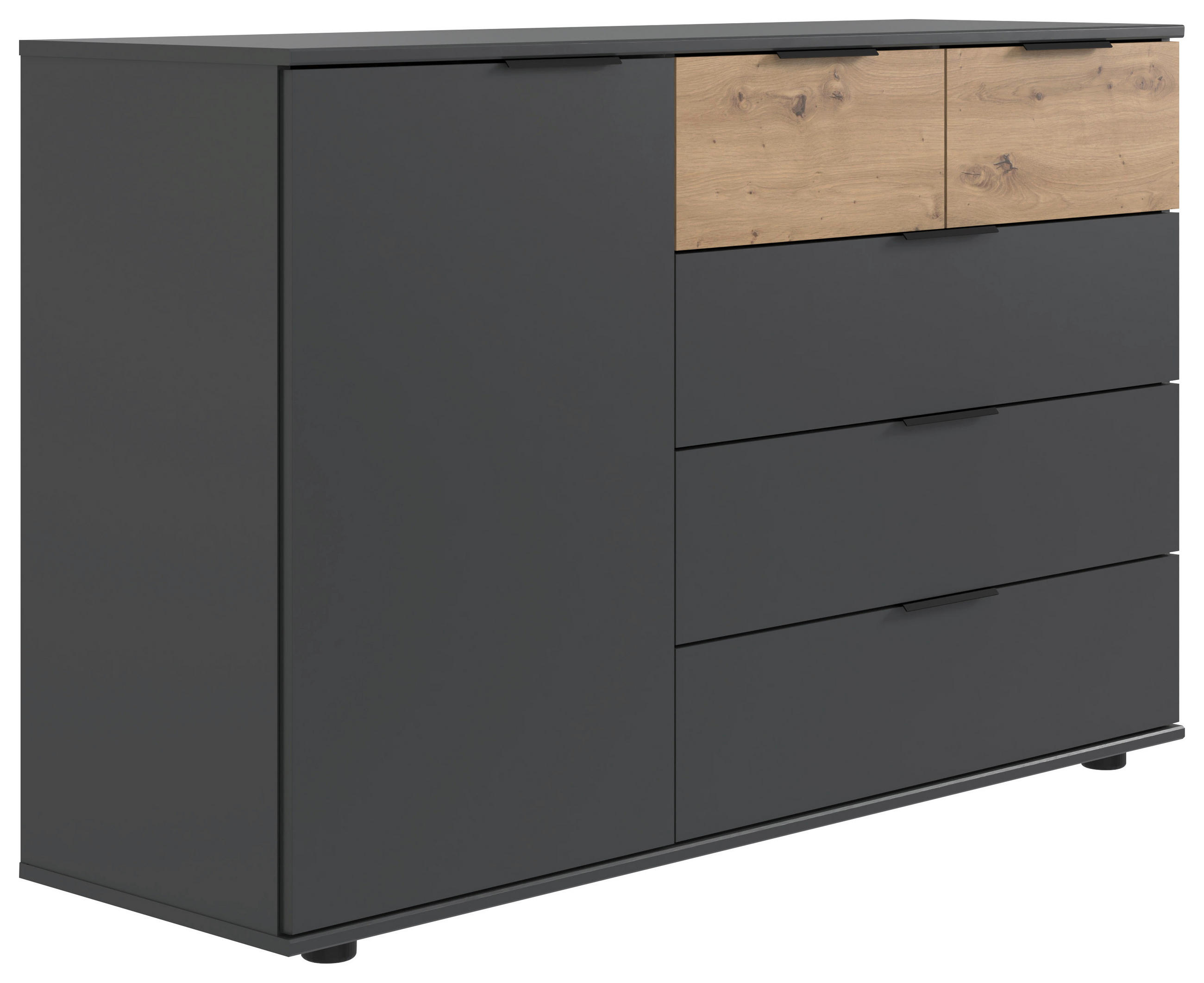 SIDEBOARD 130/83/41 cm  - grafitfärgad/svart, Design, metall/trämaterial (130/83/41cm) - Ti'me