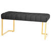 HOCKERBANK in Kunststoff, Metall Schwarz, Goldfarben  - Goldfarben/Schwarz, Design, Kunststoff/Metall (47/48/100cm) - Kayoom