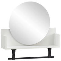 STENSKI REGAL 59,8/59/13,5 cm bela  - bela/bež, Design, leseni material (59,8/59/13,5cm) - MID.YOU