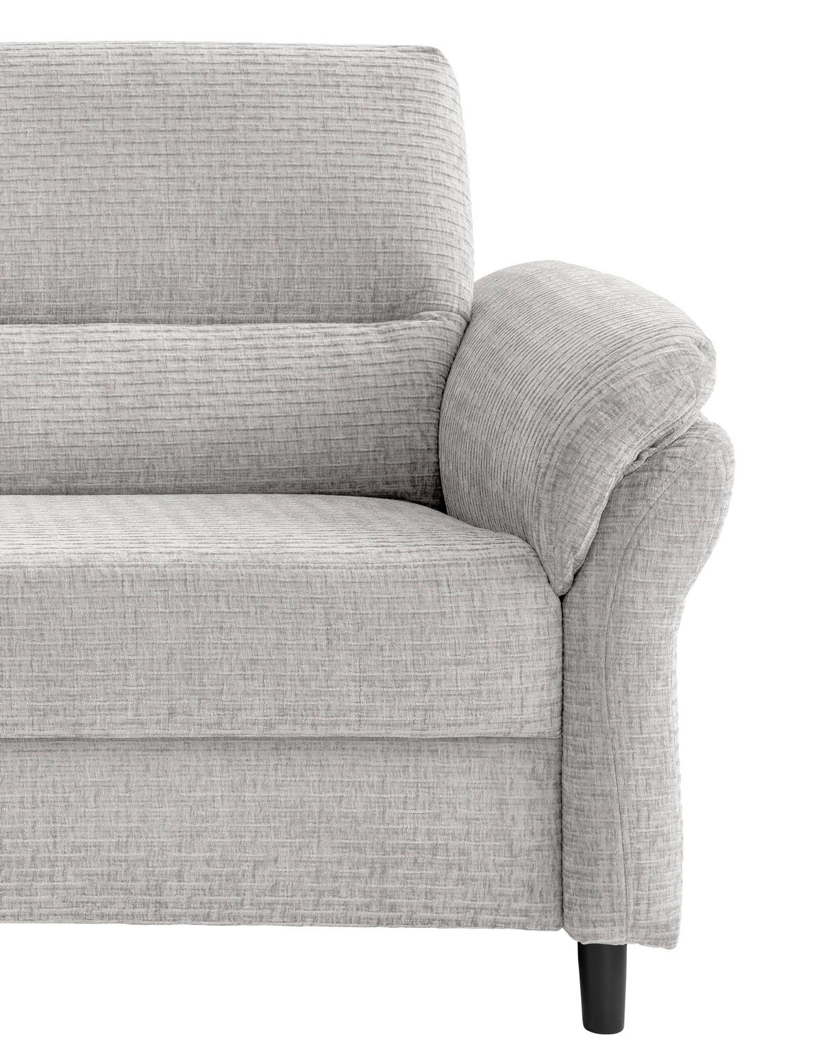 3-SITZER-SOFA in Mikrofaser Weiss  - Weiss/Schwarz, Modern, Holz/Textil (192/90/89cm) - Livetastic