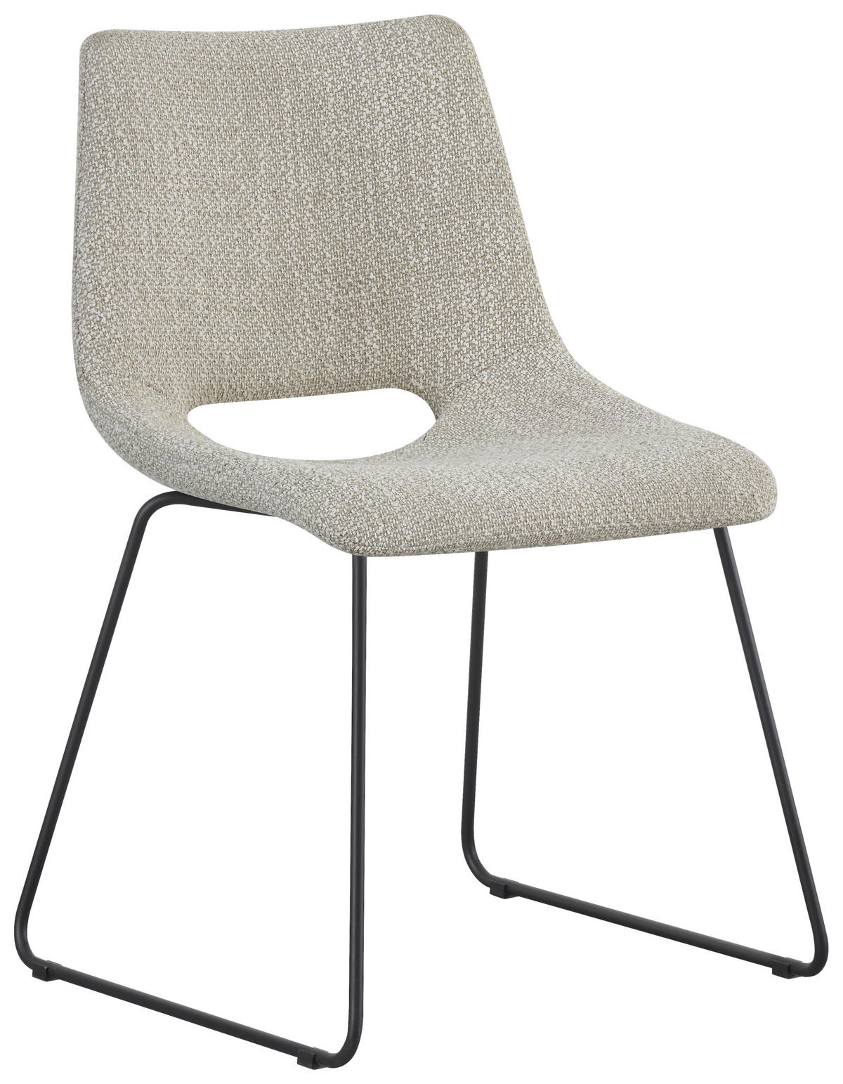 STUHL - Beige/Schwarz, Design, Textil/Metall (48/79/56cm) - Stylife