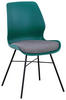 STUHL Webstoff Grau, Schwarz, Petrol  - Pastellgrün/Petrol, Design, Kunststoff/Textil (47/87,5/55,5cm) - Xora