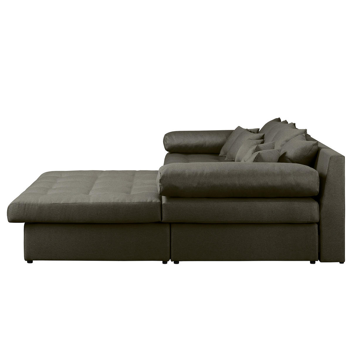 ECKSOFA Naomi in Mikrofaser Dunkelgrau Rückenkissen  284/243 cm  - Dunkelgrau/Schwarz, Design, Kunststoff/Textil (284/243cm) - P & B