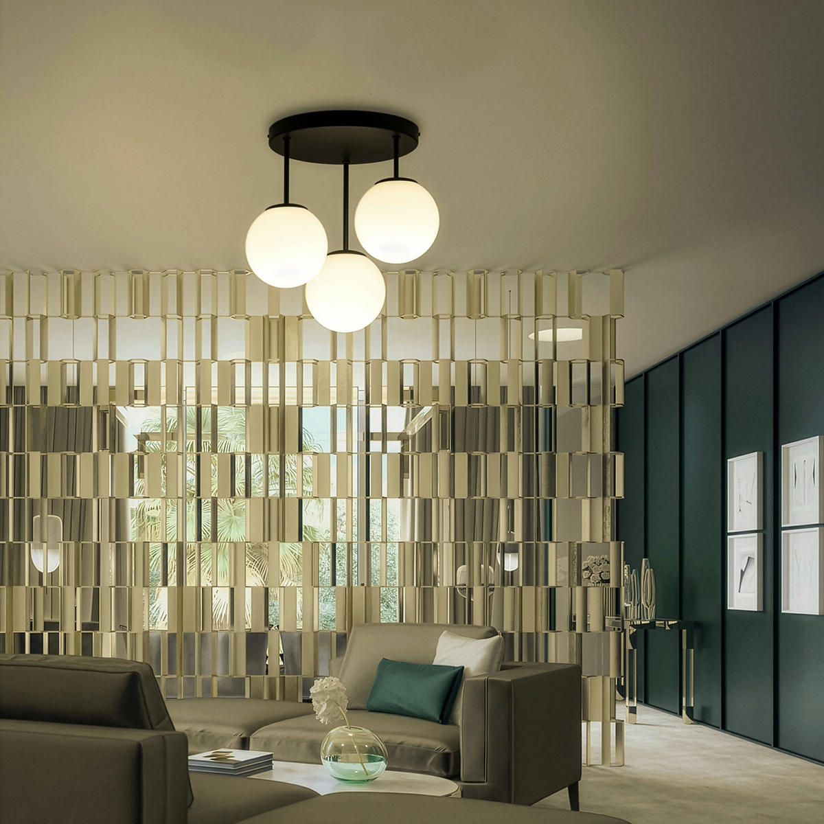 DECKENLEUCHTE    38/38/38 cm  - Schwarz, KONVENTIONELL, Metall (38/38/38cm)