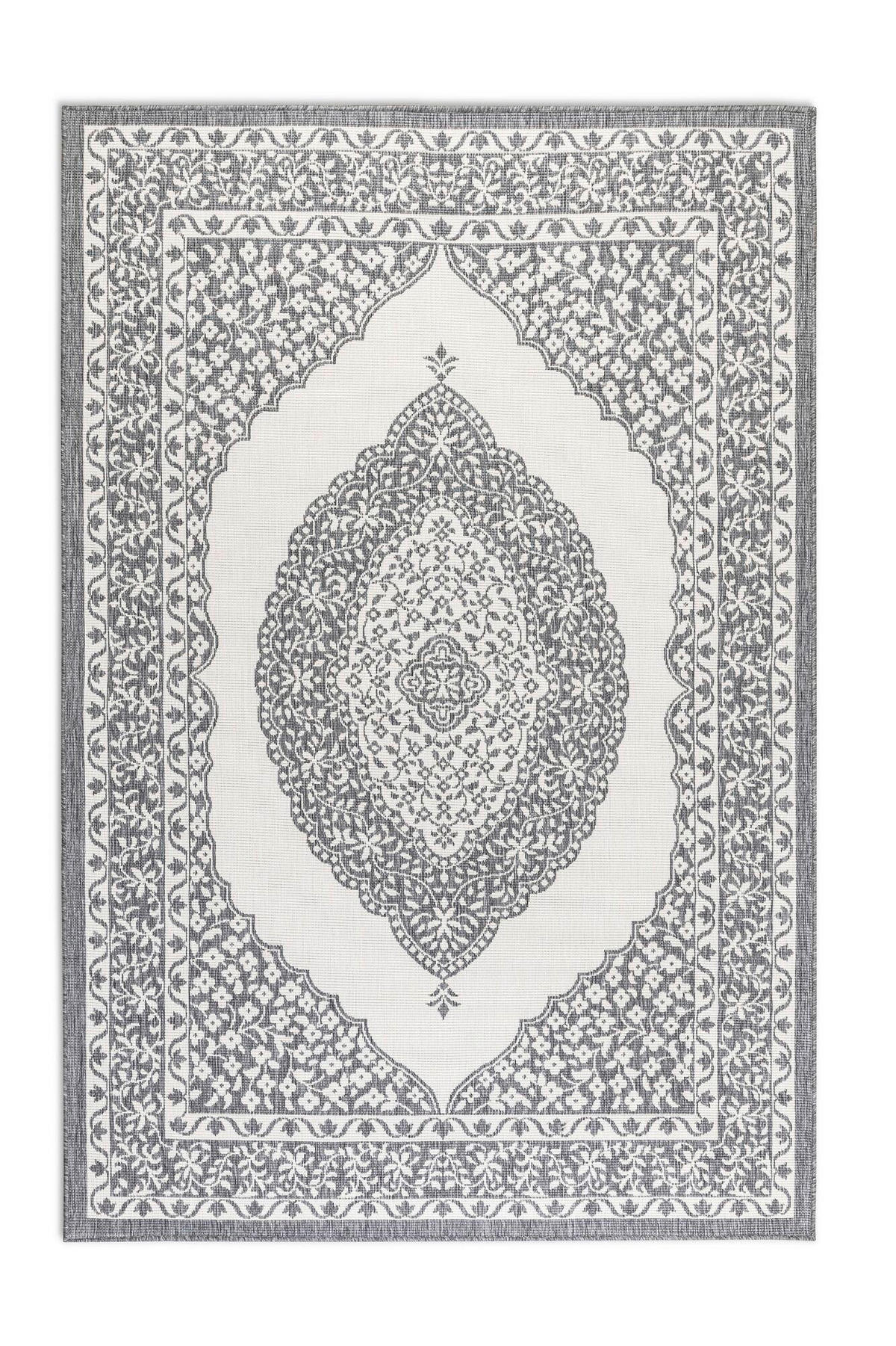 OUTDOORTEPPICH 160/230 cm Gemini Silberfarben, Weiß  - Silberfarben/Weiß, Design, Kunststoff (160/230cm)