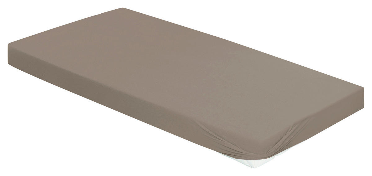 SPANNBETTTUCH Jersey  - Taupe, KONVENTIONELL, Textil (190/200cm) - Bierbaum