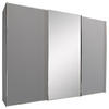 SCHWEBETÜRENSCHRANK  in Hellgrau  - Hellgrau/Alufarben, Design, Glas/Holzwerkstoff (280/222/68cm) - Moderano