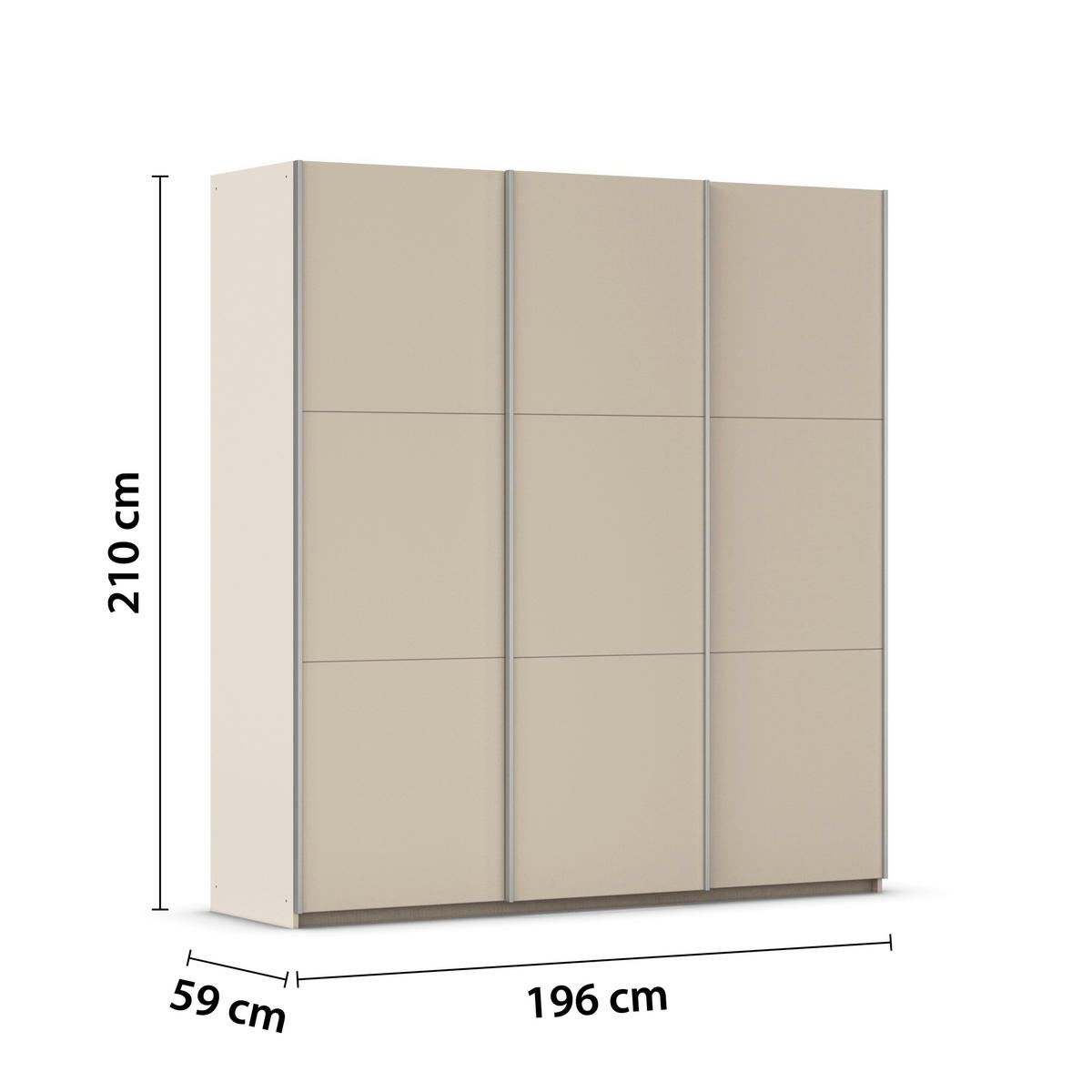 SCHWEBETÜRENSCHRANK Champagner  - Champagner, Trend, Holzwerkstoff/Metall (196/210/59cm) - Rauch Möbel
