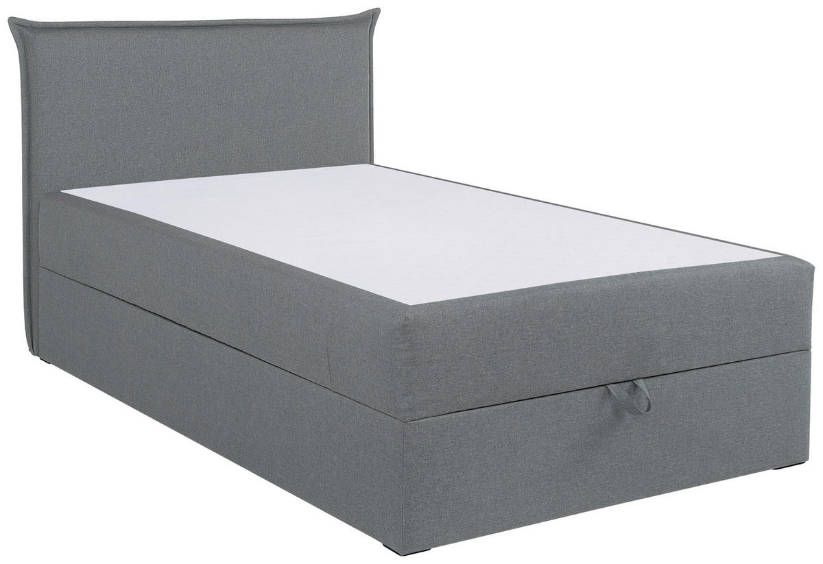 BOXBETT 120/200 cm  in Silberfarben  - Silberfarben/Schwarz, MODERN, Holzwerkstoff/Kunststoff (120/200cm) - MID.YOU