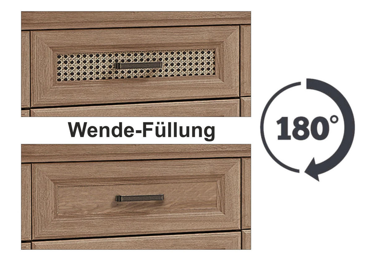 VITRINE in Eichefarben  - Eichefarben, Design, Holzwerkstoff/Metall (93/204/42cm) - MID.YOU
