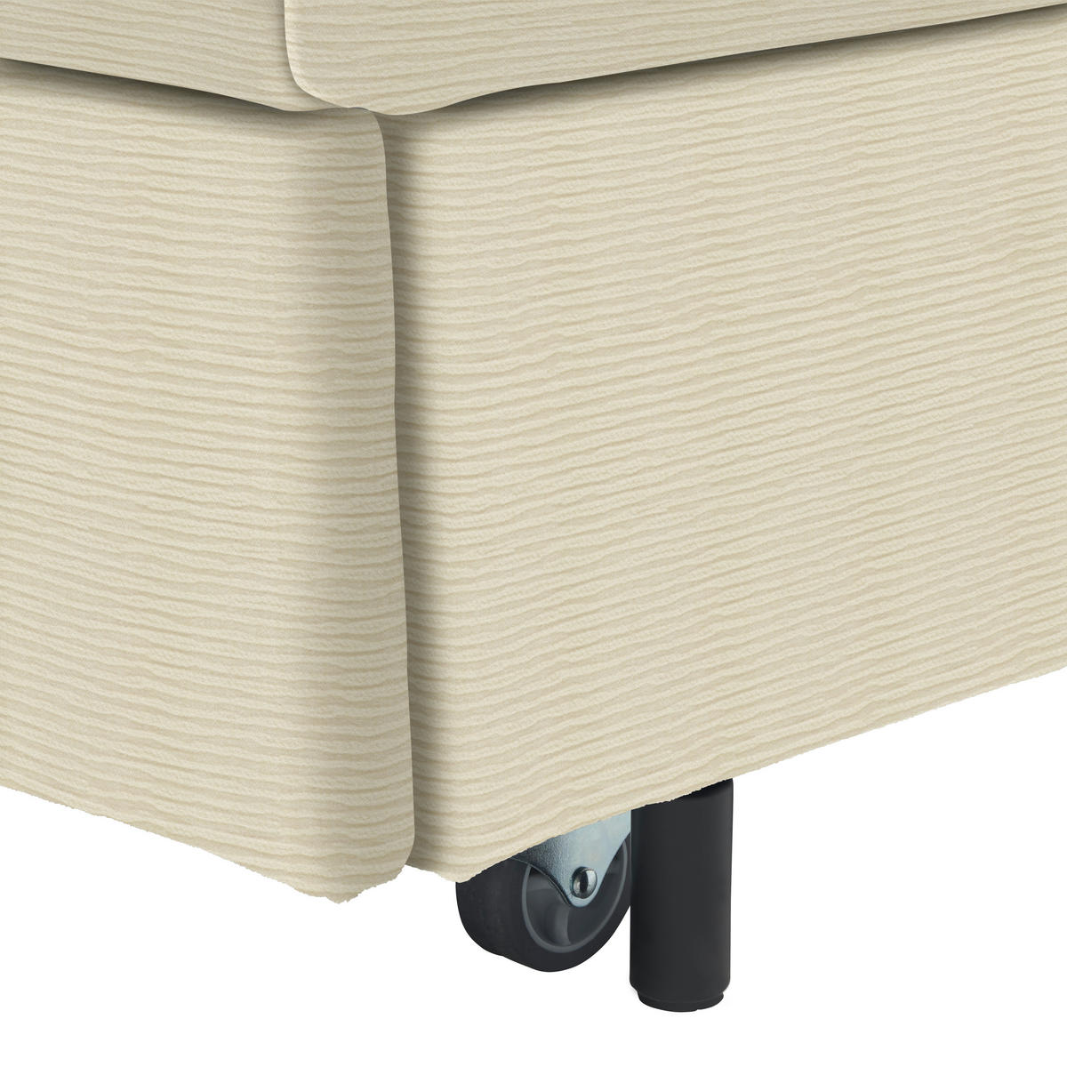 SCHLAFSOFA in Textil Creme  - Creme/Schwarz, Design, Textil/Metall (172/76-89/112-120cm) - Bali