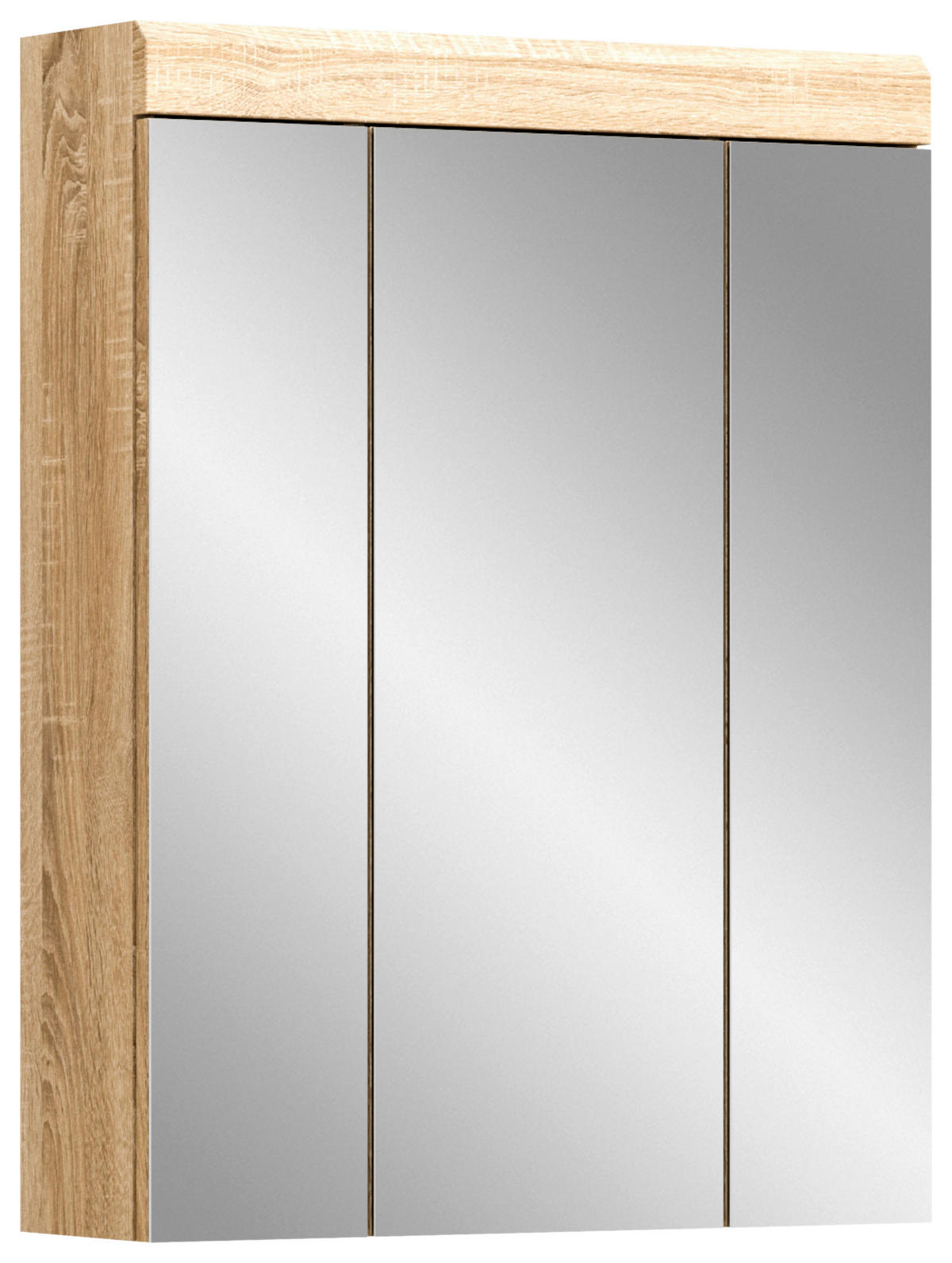 OMARA Z OGLEDALOM 60/79/18 cm  - barve hrasta, Moderno, steklo/leseni material (60/79/18cm) - MID.YOU