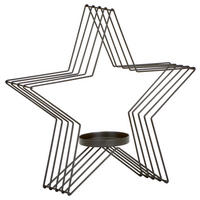 KERZENHALTER - Schwarz, KONVENTIONELL, Metall (7,5/20/20cm)