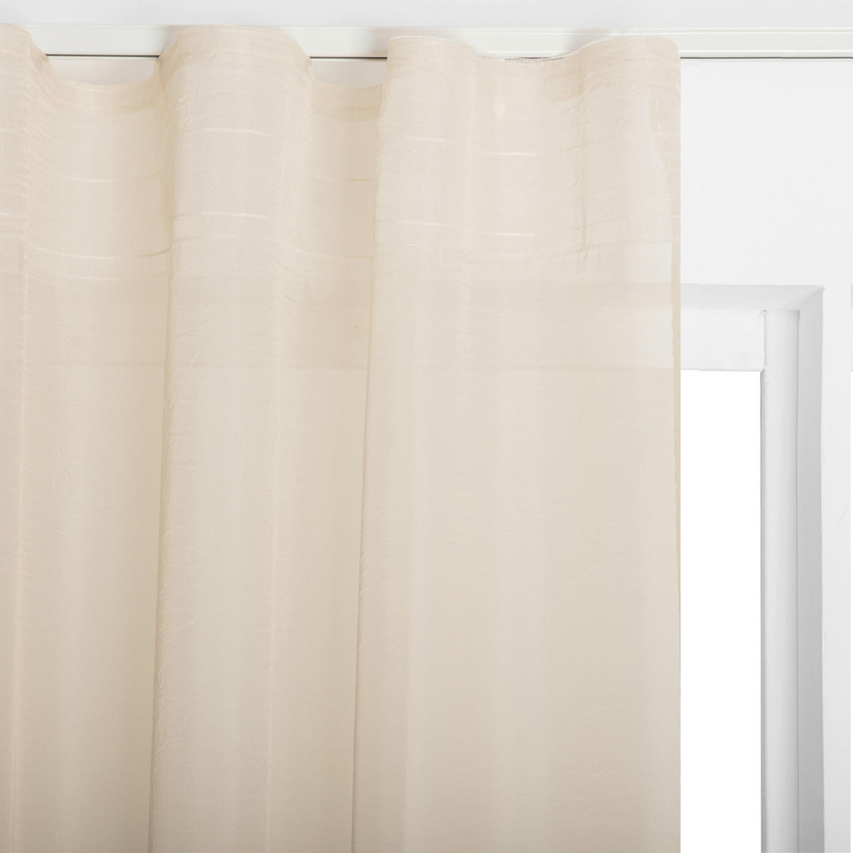 FERTIGVORHANG  transparent   280/280 cm  - Ecru, Basics, Textil (280/280cm)