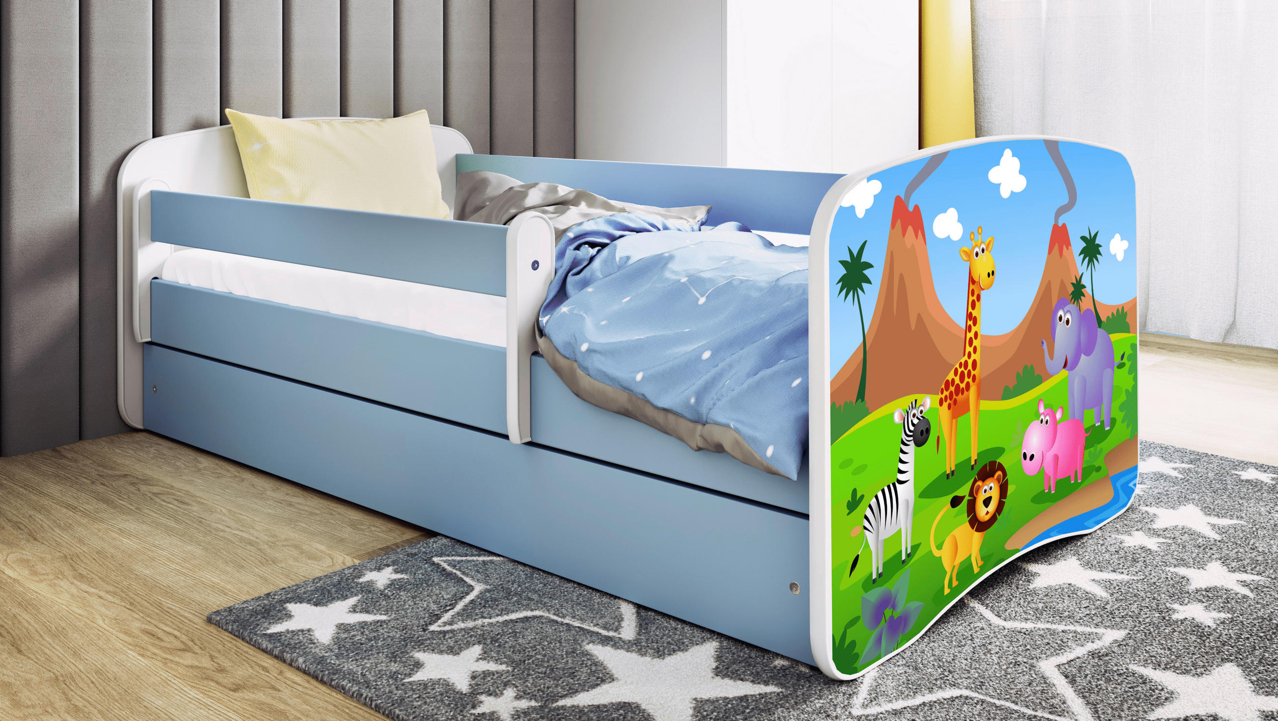 Mid.you Kinder-/Juniorbett Babydreams Blau, Weiß 80x160 cm