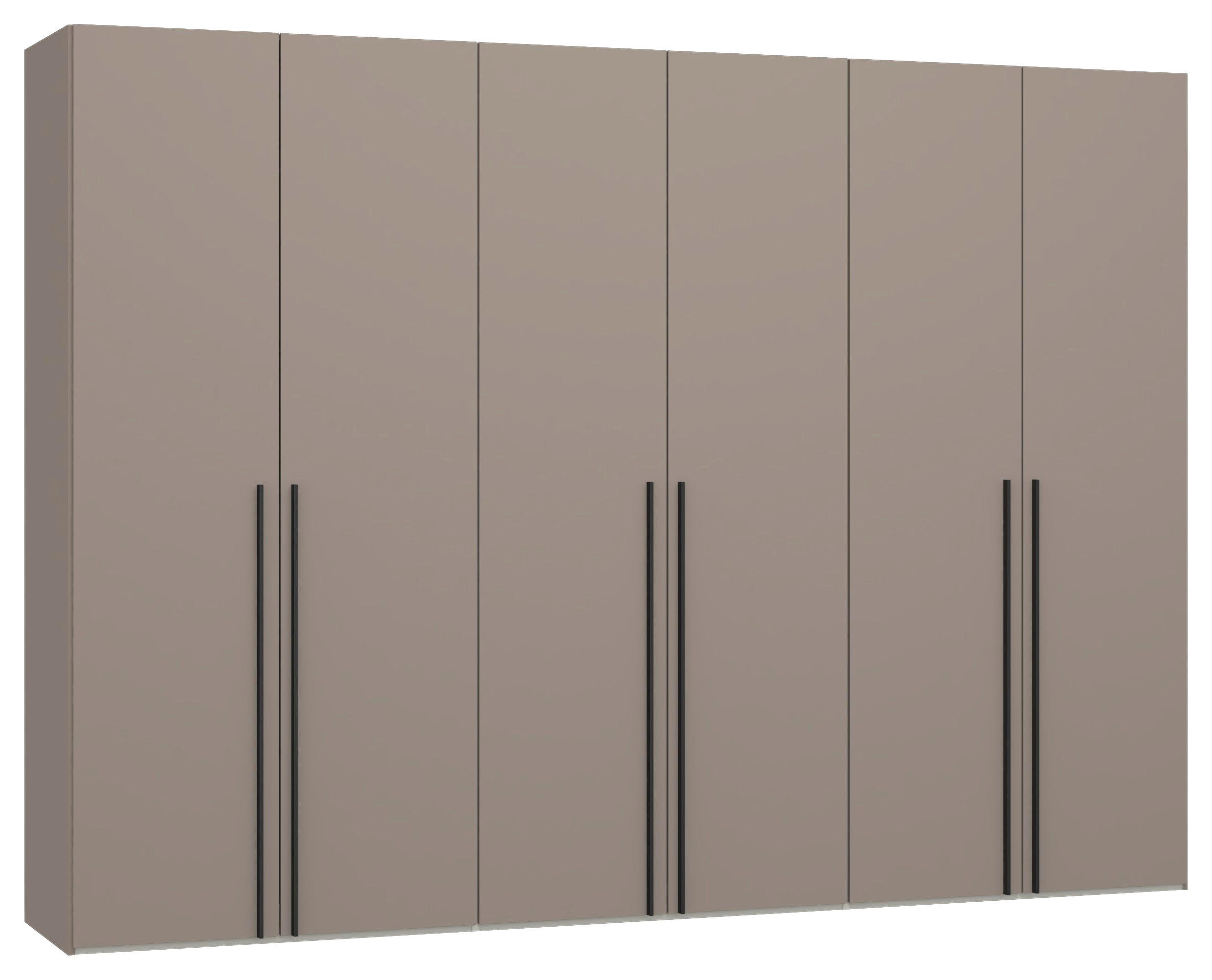 DREHTÜRENSCHRANK 303/220/59 cm,  in Hellbraun, 6-türig  - Hellbraun/Schwarz, Design, Holzwerkstoff/Metall (303/220/59cm) - Jutzler