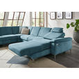 WOHNLANDSCHAFT in Chenille Blau  - Blau/Alufarben, Design, Textil/Metall (265/333/170cm) - Dieter Knoll