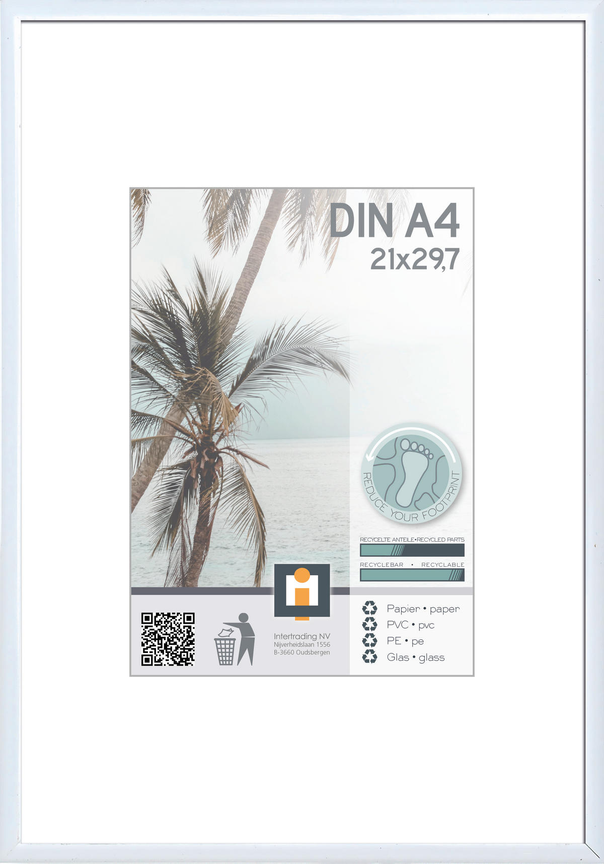 RÁM NA OBRAZY, 1 foto 21 cm x 29,7 cm - bílá, Basics, plast/sklo (30,7/22,1cm)