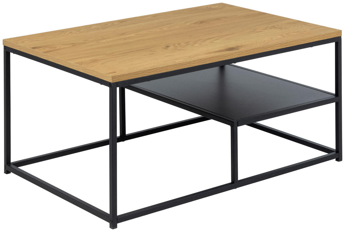 KONFERENČNÍ STOLEK, barvy dubu, kompozitní dřevo, 90/60/42 cm - černá/barvy dubu, Design, kov/kompozitní dřevo (90/60/42cm) - Livetastic