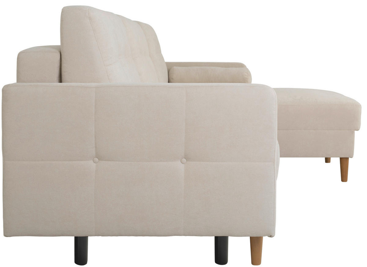 ECKSOFA in Beige  - Beige/Buchefarben, Design, Holz/Textil (223/157cm) - MID.YOU