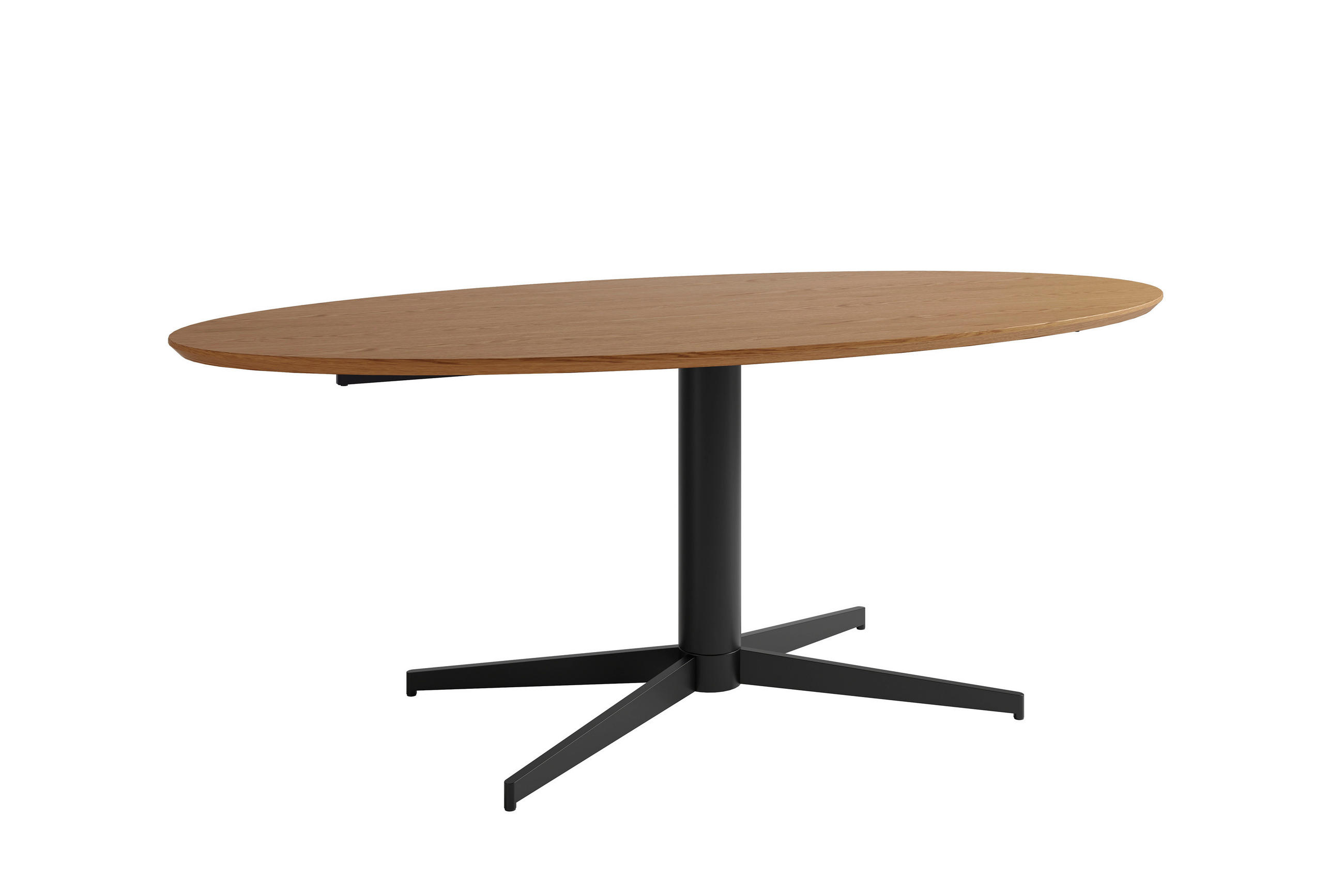 ESSTISCH 200/100/76 cm Echtholz  Metall, Holzwerkstoff in verschiedenen Größen erhältlich oval Eichefarben  - Eichefarben/Schwarz, MODERN, Holzwerkstoff/Metall (200/100/76cm) - Schöner Wohnen
