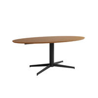 ESSTISCH 200/100/76 cm Echtholz  Metall, Holzwerkstoff in verschiedenen Größen erhältlich oval Eichefarben  - Eichefarben/Schwarz, MODERN, Holzwerkstoff/Metall (200/100/76cm) - Schöner Wohnen