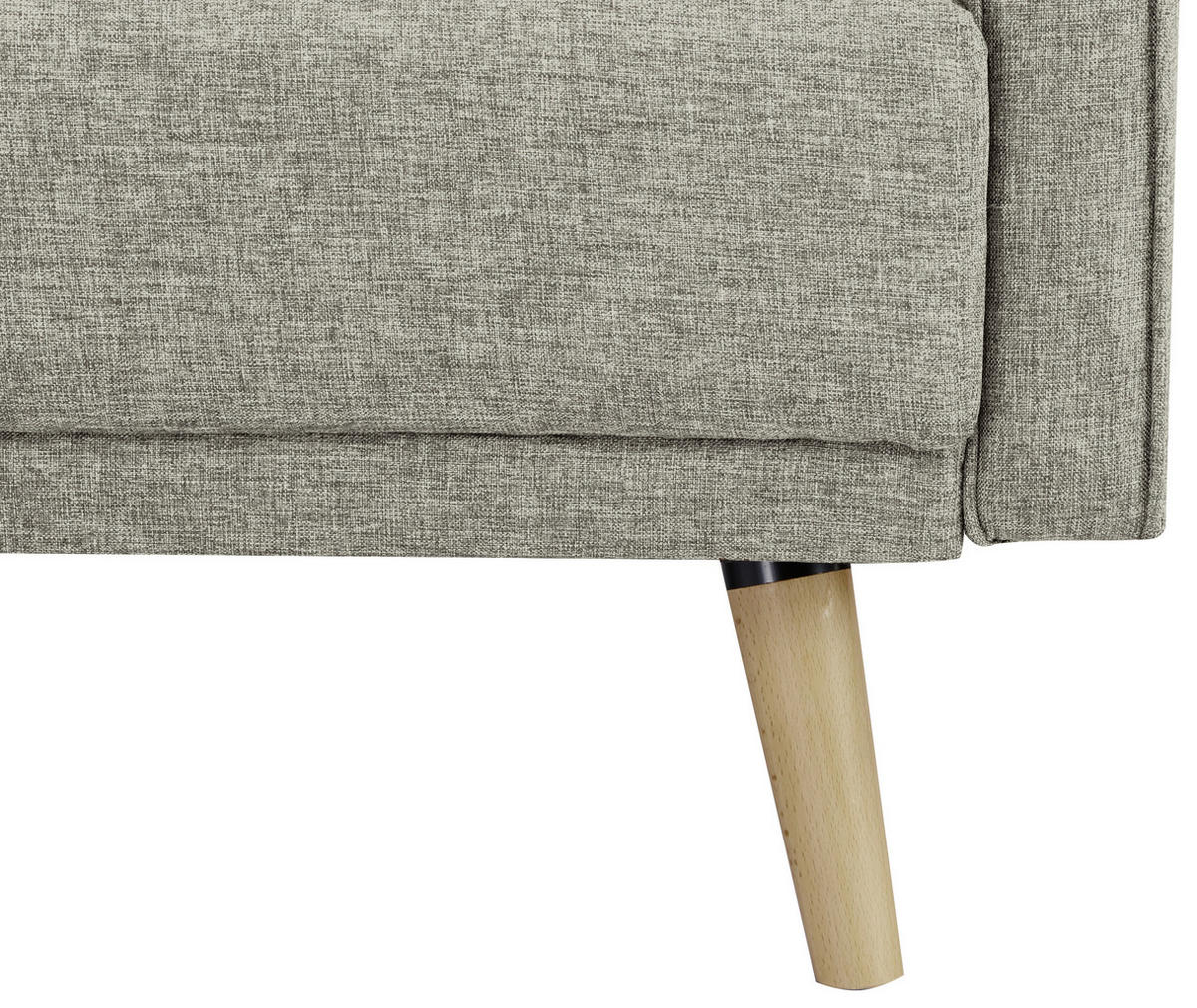 2-SITZER-SOFA Webstoff Hellgrau  - Hellgrau/Naturfarben, MODERN, Holz/Textil (137/80/90cm) - MID.YOU
