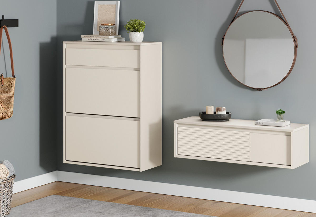 KOMODA, borovice, kašmírová, 90/26/30 cm - kašmírová, Design, dřevo (90/26/30cm) - Livetastic