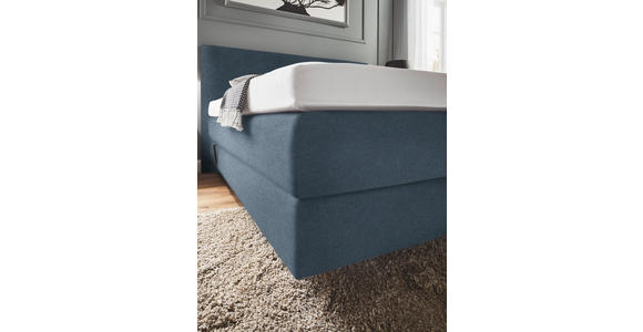 BOXSPRINGBETT 160/200 cm  in Blau  - Blau, KONVENTIONELL, Holz/Textil (160/200cm) - Dieter Knoll