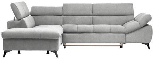 ECKSOFA in Mikrofaser Hellgrau  210/279 cm  - Hellgrau/Schwarz, Design, Kunststoff/Textil (210/279cm) - Stylife