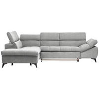 ECKSOFA in Mikrofaser Hellgrau  210/279 cm  - Hellgrau/Schwarz, Design, Kunststoff/Textil (210/279cm) - Stylife