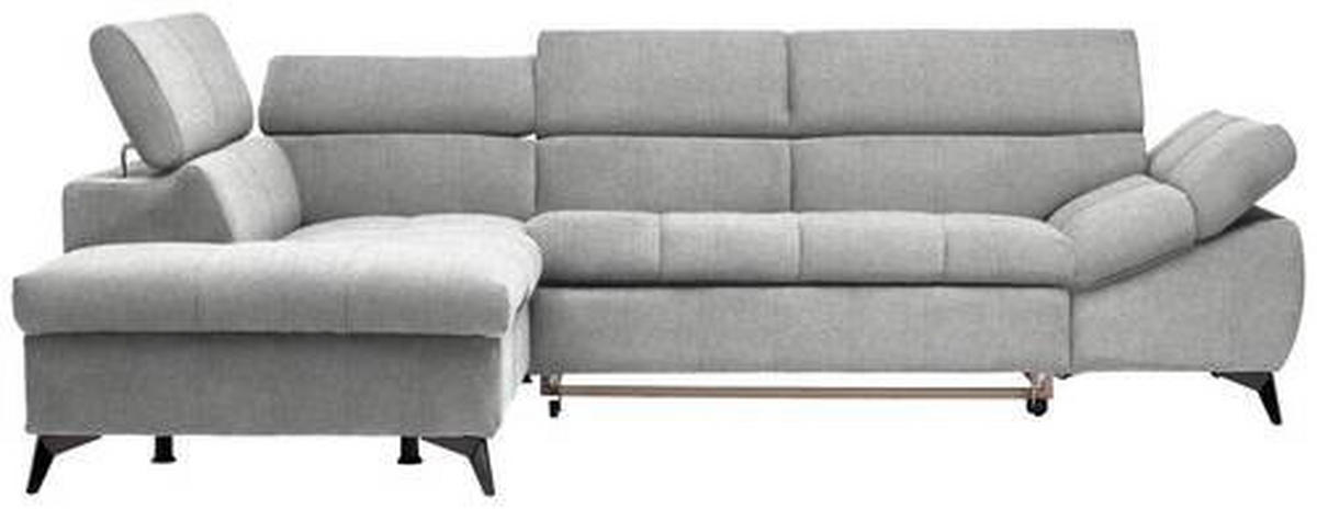 ECKSOFA in Mikrofaser Hellgrau  210/279 cm  - Hellgrau/Schwarz, Design, Kunststoff/Textil (210/279cm) - Stylife