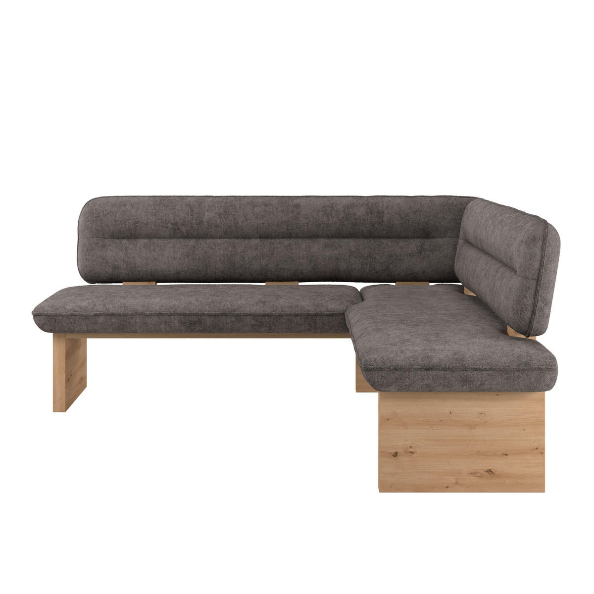 ECKBANK 232/170 cm Webstoff Grau Eiche Sperrholz   - Eichefarben/Grau, KONVENTIONELL, Holz/Textil (232/170cm) - James Wood