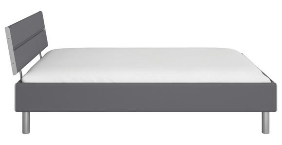 BETT 140/200 cm  in Grau  - Alufarben/Grau, Design, Holzwerkstoff/Metall (140/200cm) - Carryhome