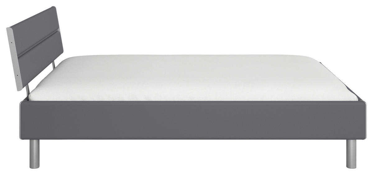 BETT 140/200 cm  in Grau  - Alufarben/Grau, Design, Metall (140/200cm) - Carryhome