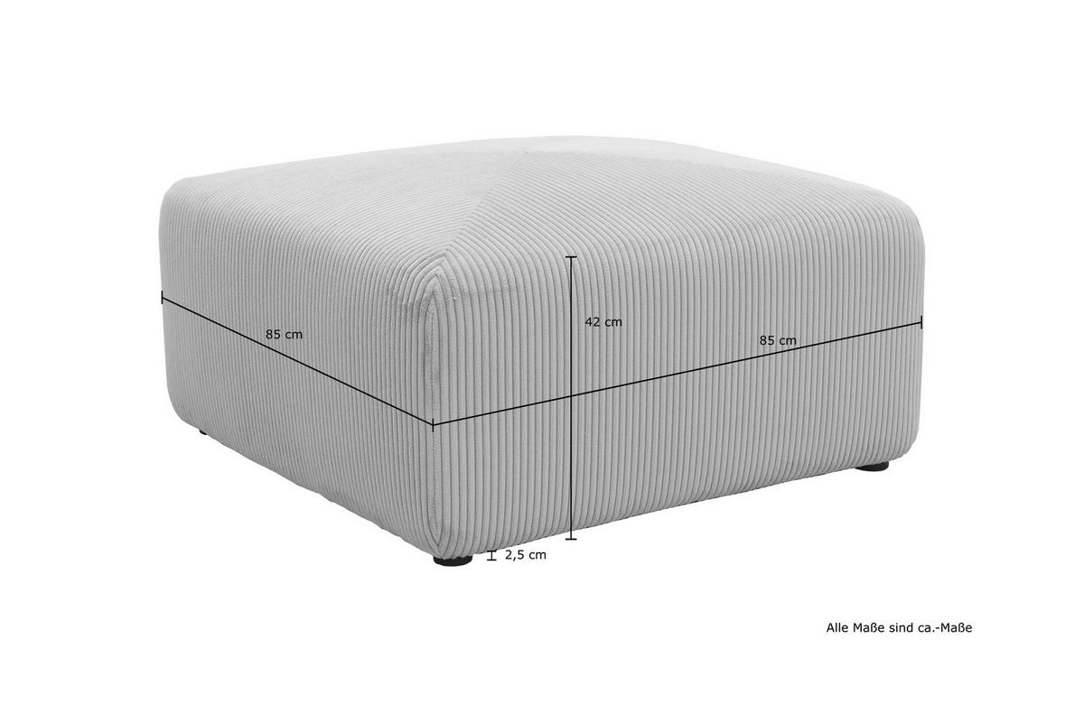 HOCKER Mikrofaser Creme  - Creme/Schwarz, Design, Kunststoff/Textil (85/42/85cm) - MID.YOU