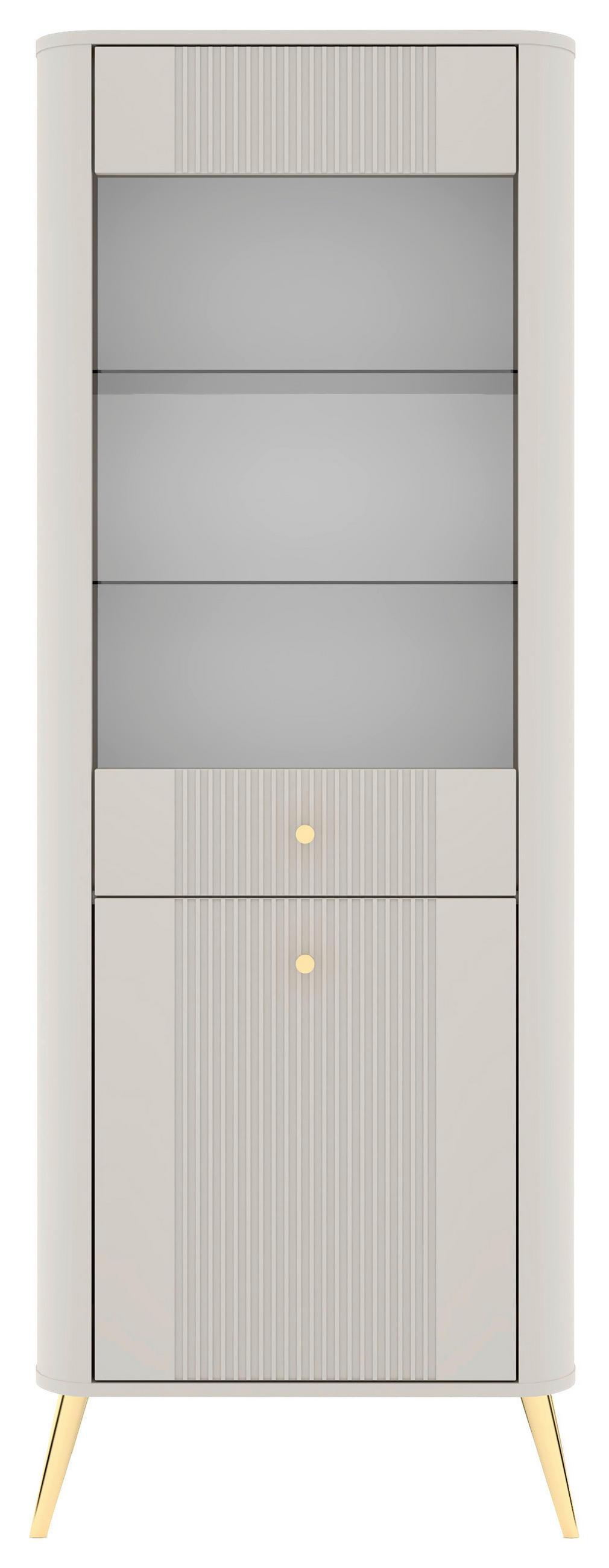 VITRINE  in Kaschmir  - Kaschmir/Goldfarben, Design, Glas/Holzwerkstoff (64,5/180/39cm) - Boxxx