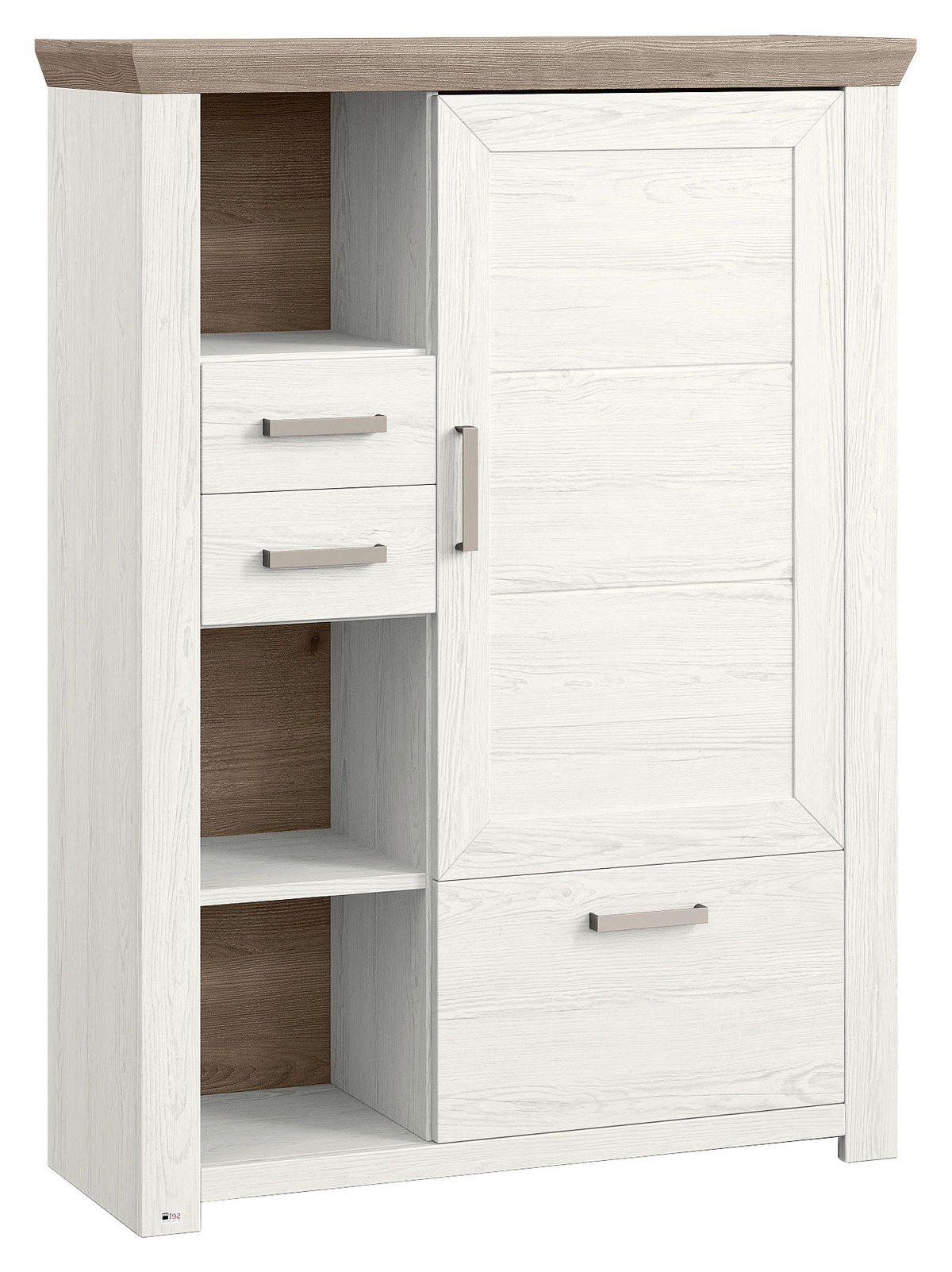 HIGHBOARD  in 104,5/142,6/42,2 cm  - Eichefarben/Weiß, Design, Holzwerkstoff/Metall (104,5/142,6/42,2cm) - SetOne by Musterring