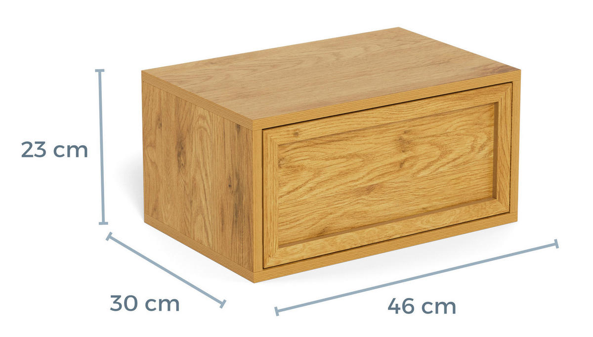 NACHTSCHRANK 46/23/30 cm  - Wildeiche, MODERN, Holzwerkstoff (46/23/30cm) - VanDerken