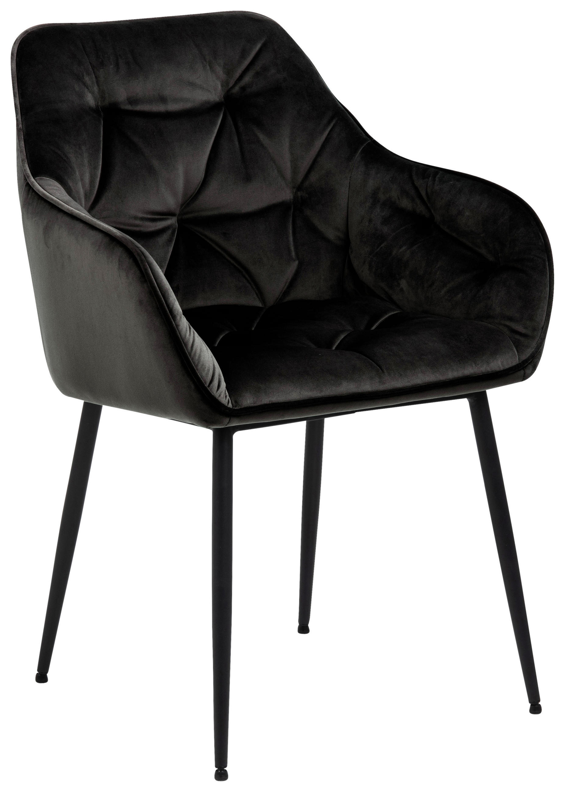 Stuhl in Metall, Textil Braun, Grau, Schwarz