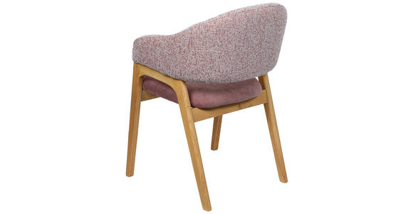 ARMLEHNSTUHL in Holz, Textil Rot  - Eichefarben/Rot, KONVENTIONELL, Holz/Textil (56,5/82,5/47,5cm) - Linea Natura