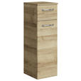 MIDISCHRANK 30/90,5/33 cm  - Chromfarben/Eichefarben, KONVENTIONELL, Glas/Holzwerkstoff (30/90,5/33cm) - Xora