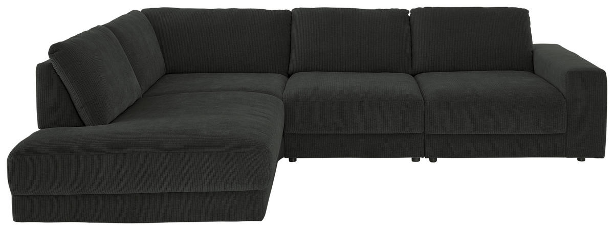 ECKSOFA in Chenille, Jacquard Anthrazit  - Anthrazit/Schwarz, Design, Kunststoff/Textil (242/316cm) - Niels Andersson