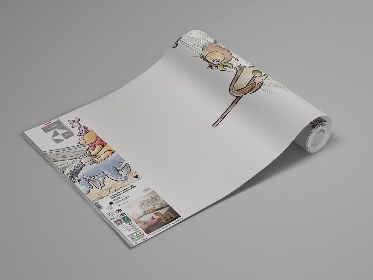 FOTOTAPETE WINNIE THE POOH WALK ALONG  - Naturfarben, Design, Textil (250/100cm) - Disney