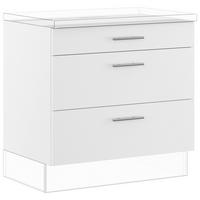 SCHUBKASTENUNTERSCHRANK 90/87,8/57,6 cm  in Weiß  - Edelstahlfarben/Weiß, Basics, Holzwerkstoff/Metall (90/87,8/57,6cm) - Impuls