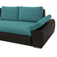ECKSOFA  in Flachgewebe Schwarz, Türkis  175/271 cm  - Türkis/Schwarz, Design, Kunststoff/Textil (175/271cm) - Xora