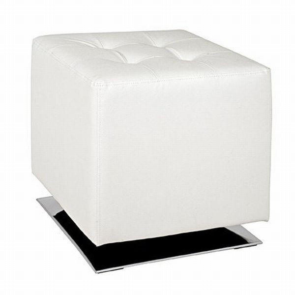 TABURE metal, plastika, tekstil  bijela, boje kroma        - bijela/boje kroma, Lifestyle, metal/tekstil (40/42/40cm) - Boxxx