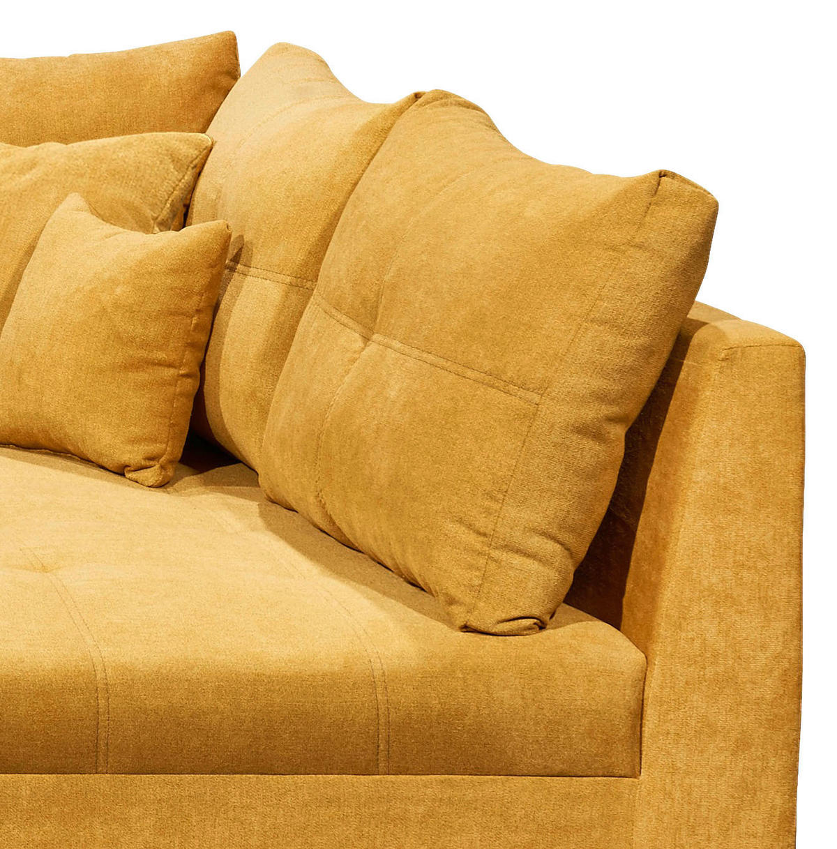 ECKSOFA in Mikrovelours Gelb  - Gelb/Schwarz, Basics, Holzwerkstoff/Kunststoff (248/176cm) - MID.YOU