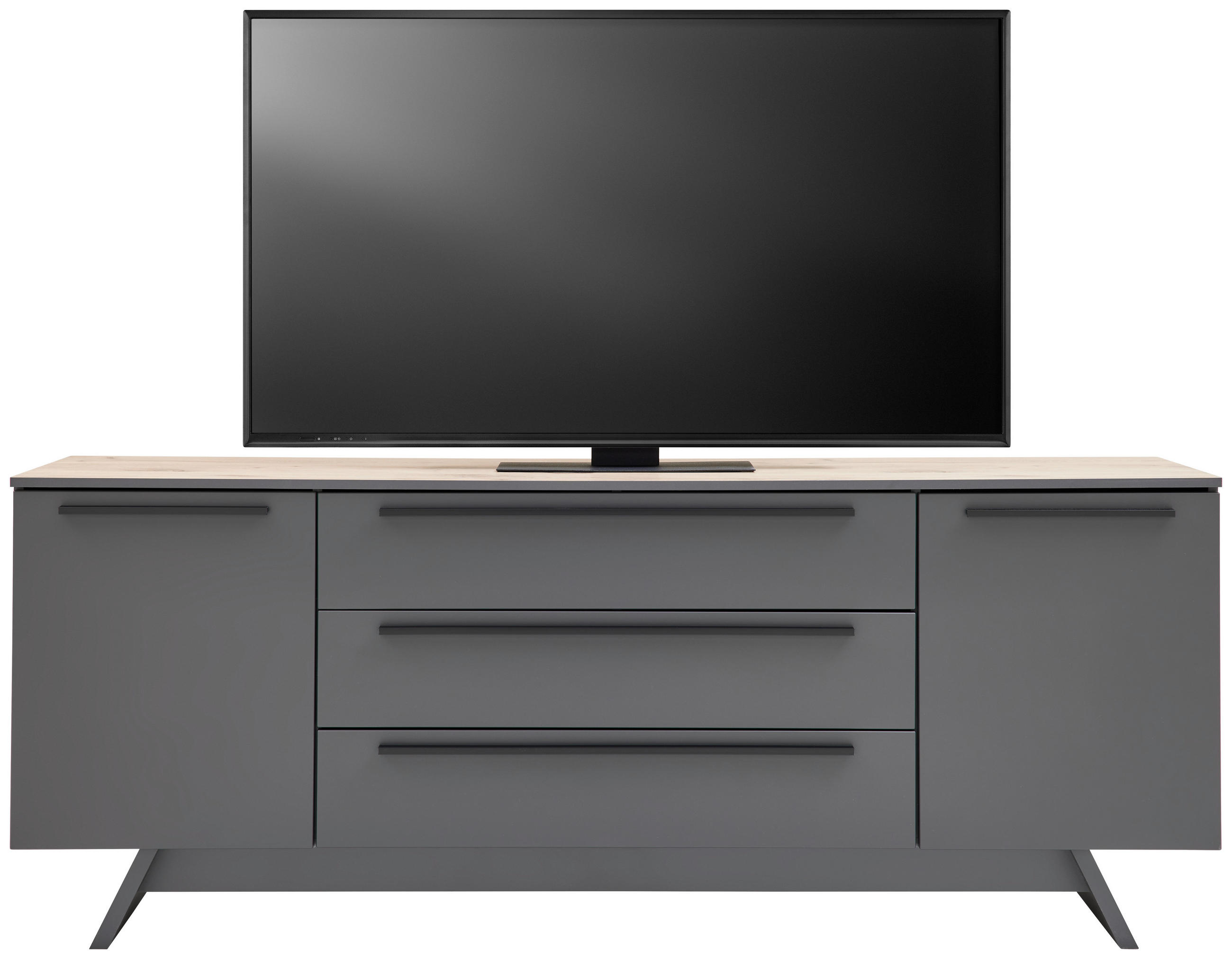 TV-Element Atlanta B: 200,1 cm Grau/Eiche Dekor