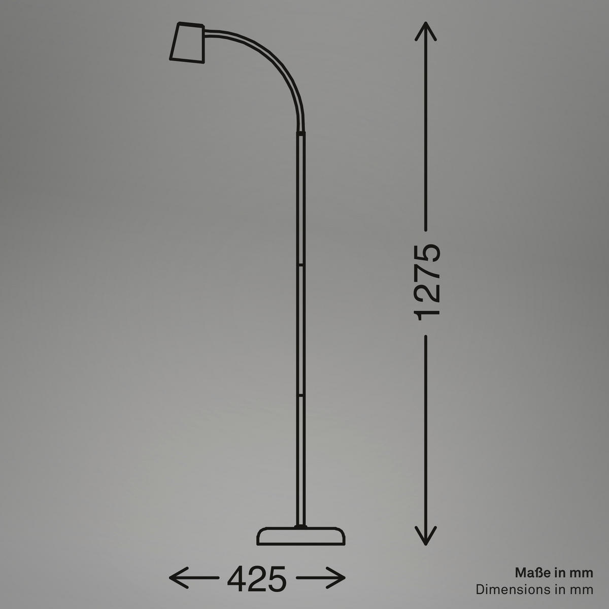 LED-STEHLEUCHTE 42.5/127.5 cm    - Weiß, Design, Kunststoff/Metall (42.5/127.5cm)